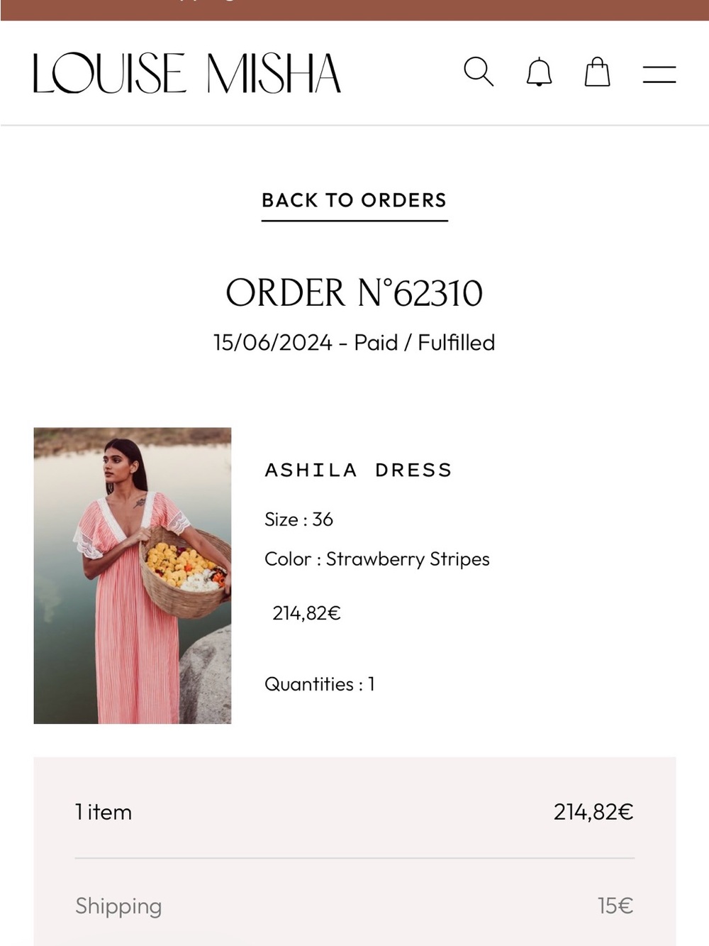 Louise Misha Ashila Dress in Strawberry Pink Stripes